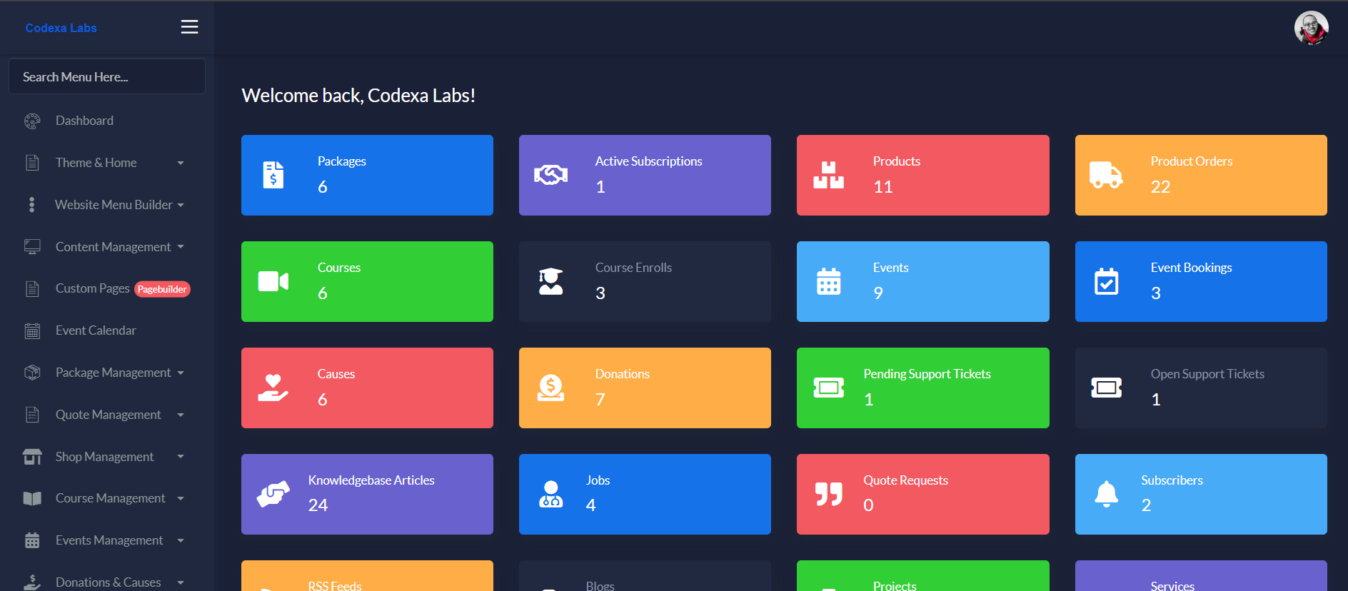 Admin Dashboard Preview 1